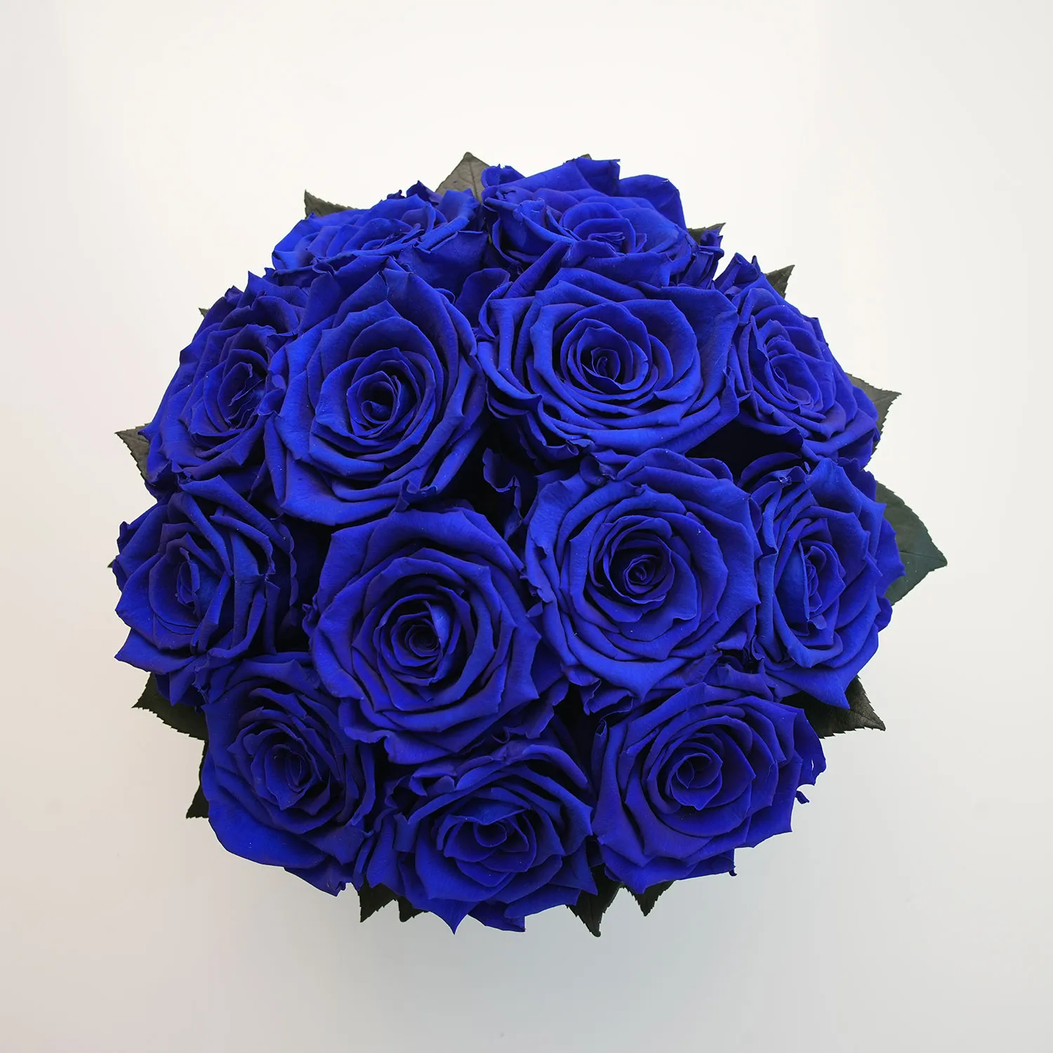 Infinity Crackle Keramikschale mit blauen Infinity Rosen